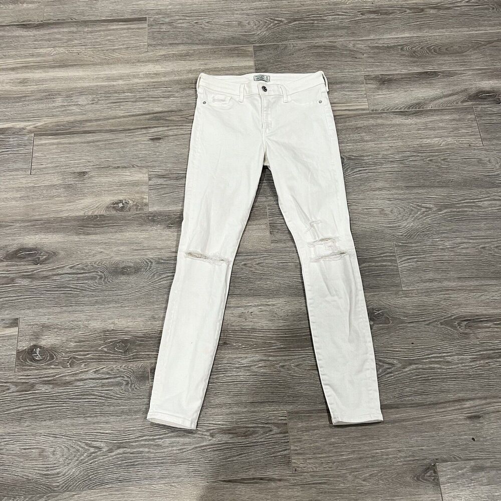 Abercrombie and Fitch Harper Low Rise Super Skinny White Jeans Women 27